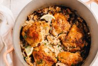 Zesty Lemon Chicken with Mushroom Rice Bake