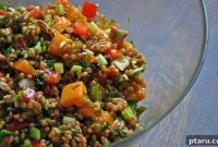Fresh Wheat Berry Salad with Apricots and Scallions