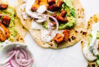 Sheet Pan Roasted Sweet Potato Halloumi Tacos