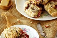 Rustic Whole Wheat Raspberry Oatmeal Scones