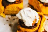 Pillowy Pumpkin Cinnamon Rolls Drenched in Cream Cheese Frosting