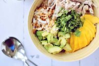 Tropical Mango Chicken and Brown Rice Salad with Coconut-Ginger Dressing