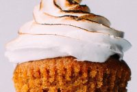 Golden Torched Marshmallow Sweet Potato Cupcakes