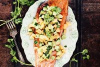 Grilled Salmon with Vibrant Avocado, Melon & Cucumber Salsa