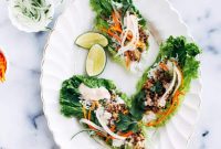 Crispy Pork Lettuce Wraps with Savory Peanut Sauce