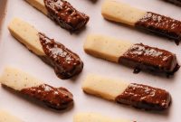 Effortless One Bowl Chocolate Dipped Shortbread