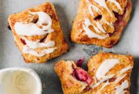 Flaky Rhubarb Turnovers with Vanilla Glaze