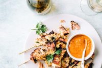 Tropical Grilled Salmon Skewers with Peanut Satay