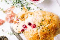 Golden Puff Pastry Brie with Prosciutto and Cranberry