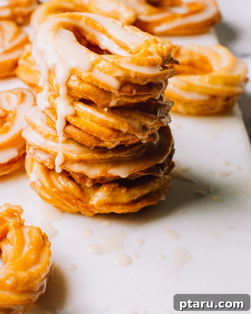 Airy French Doughnuts 2 Freshly made French Crullers with a perfect golden crisp