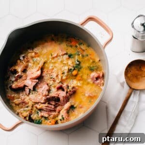 Hearty Ham and Lentil Soup 6 Hearty Ham and Lentil Soup in a bowl.