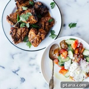 Grilled Harissa Lamb Chops and Yogurt-Cucumber Salad