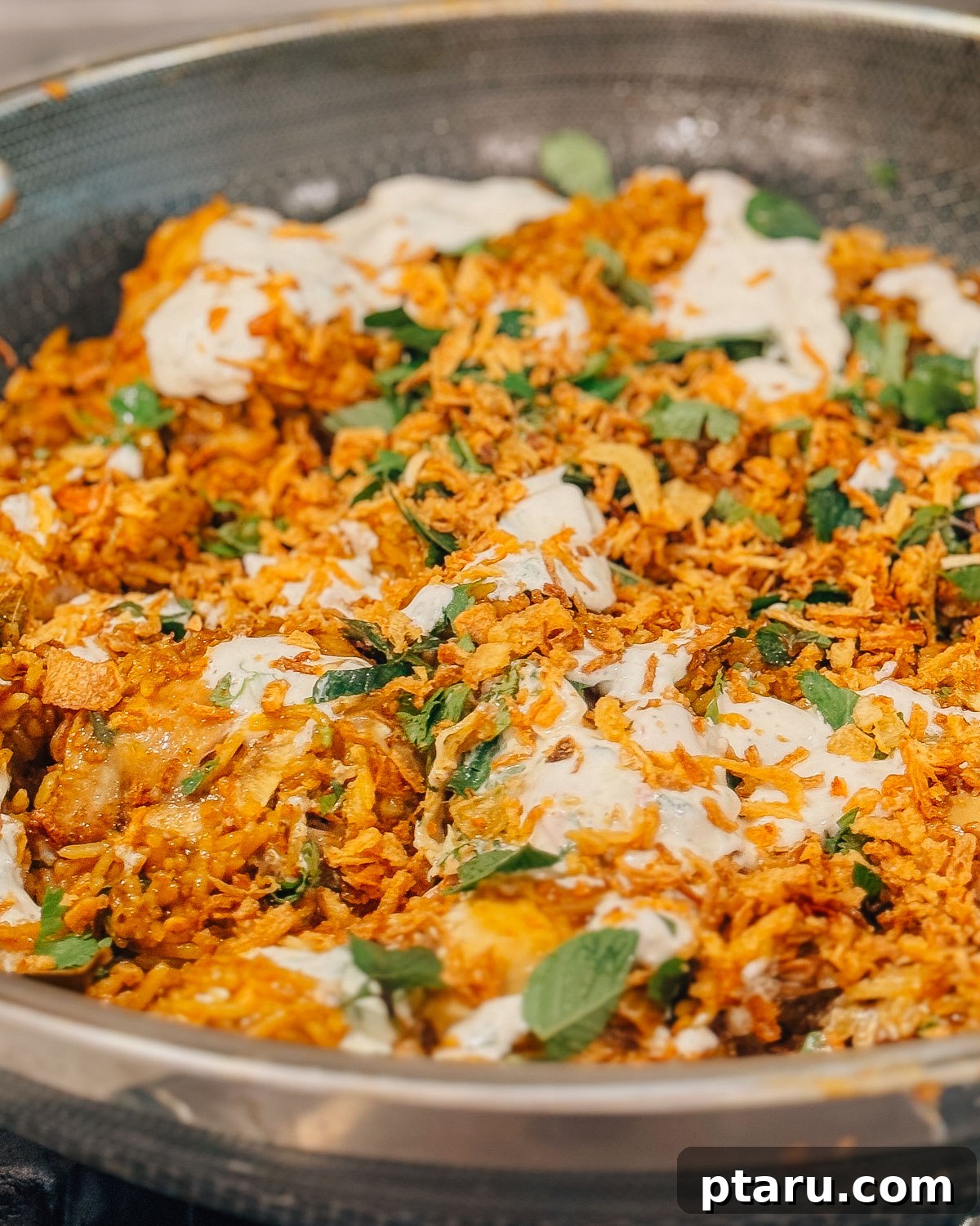 Effortless Weeknight Chicken Biryani 5 One-Pot Chicken Biryani ready to serve