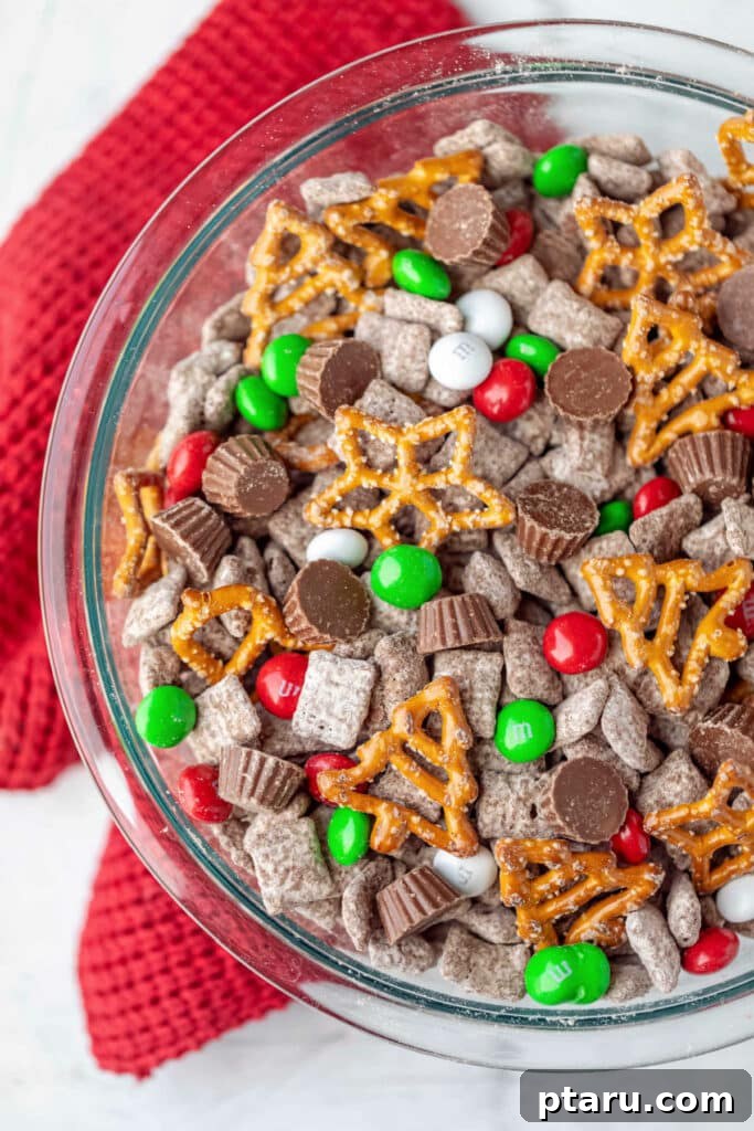 Effortless Festive Bites: 15+ No-Bake Christmas Sweets 19 A bowl of no-bake christmas reindeer chow