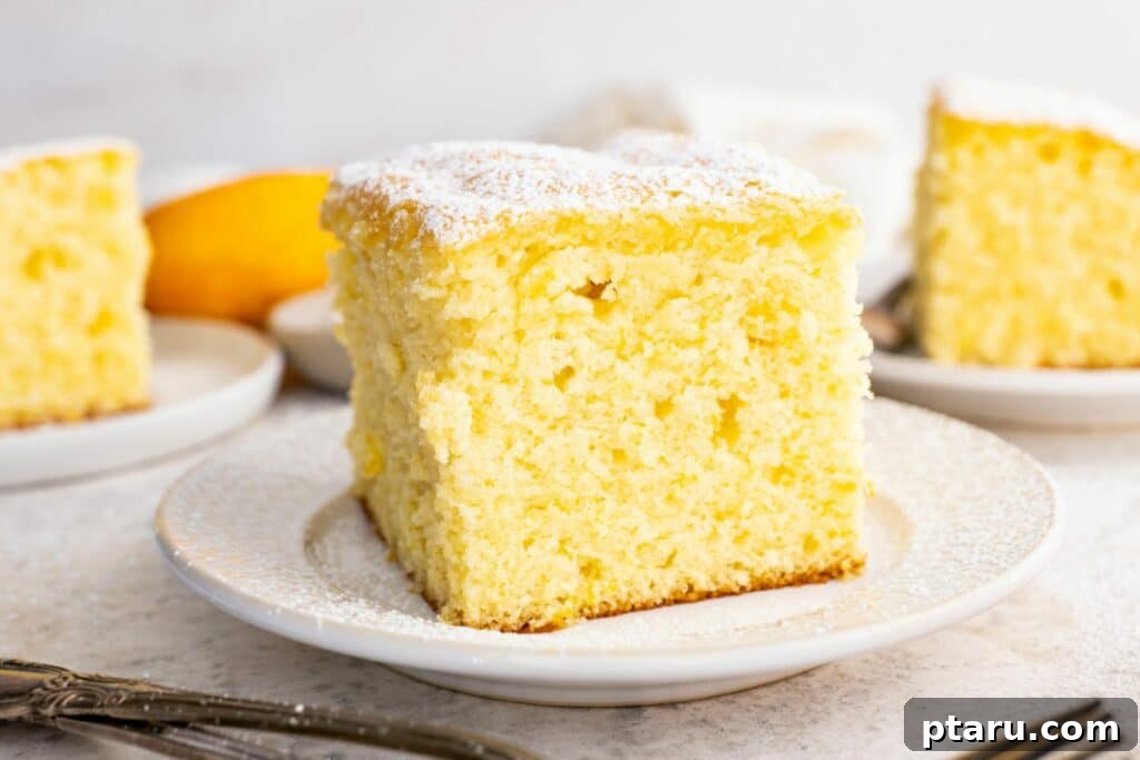 15 Irresistible Italian Desserts to Sweeten Your Christmas 3 A perfectly sliced piece of moist orange cake on a pristine white plate, showcasing its tender texture and inviting citrus notes, ready to be enjoyed as a festive Italian dessert.