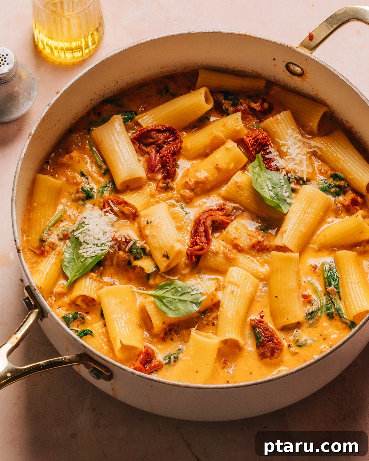 14+ Stress-Free & Delicious Valentine's Family Dinners 6 Tuscan chicken pasta in a pot.