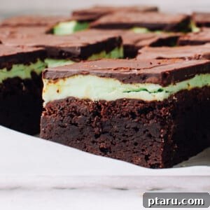Get Lucky with These Green St. Patrick's Day Desserts 17 Green Brownies Dessert closeup photo for St. Patricks Day