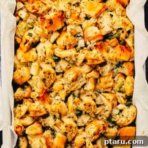 Turkey stuffing with apples.