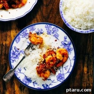 Crispy Honey-Orange Fried Shrimp on a serving dish