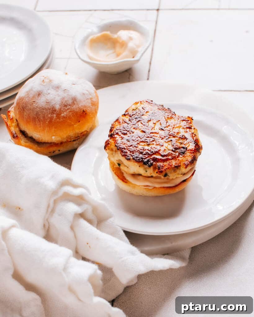 Best Air Fryer Turkey Burgers 3 Turkey or chicken burger on a bun.
