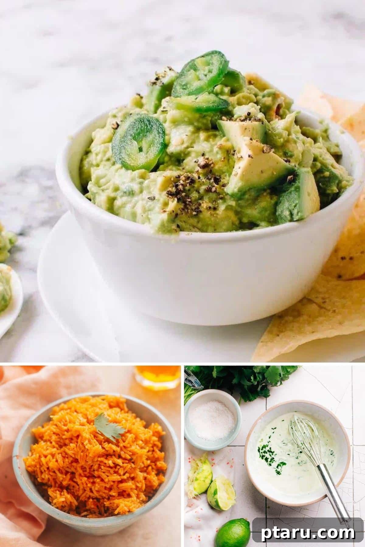 Golden Cheesy Foldover 8 A delicious spread of cheese quesadilla serving ideas, including creamy guacamole, flavorful Mexican rice, and zesty cilantro lime crema, arranged beautifully on a rustic wooden surface.