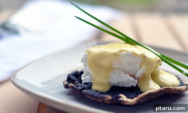 Portobello Benedict Perfection 5 A final shot of the Portobello Mushroom Benedict, ready to be enjoyed.