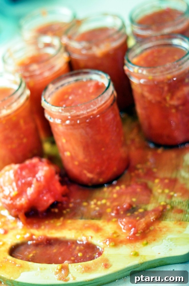 Capture Summer's Flavor: A Guide to Home Tomato Canning 6 A close-up of jars filled with blanched tomatoes, ready for processing.