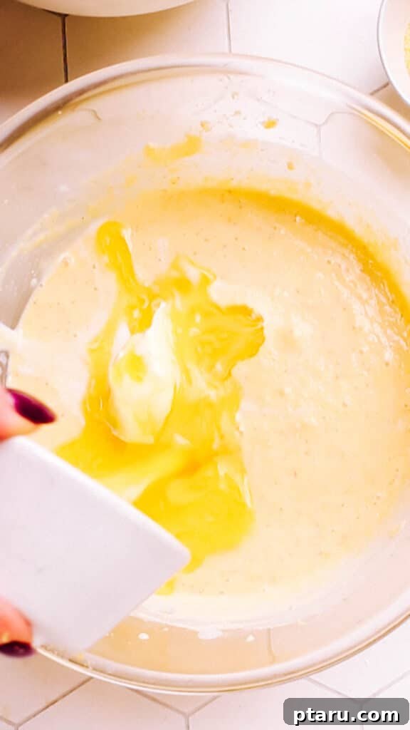 Golden Cornbread Bake 10 Mixing wet ingredients Cornbread Casserole.