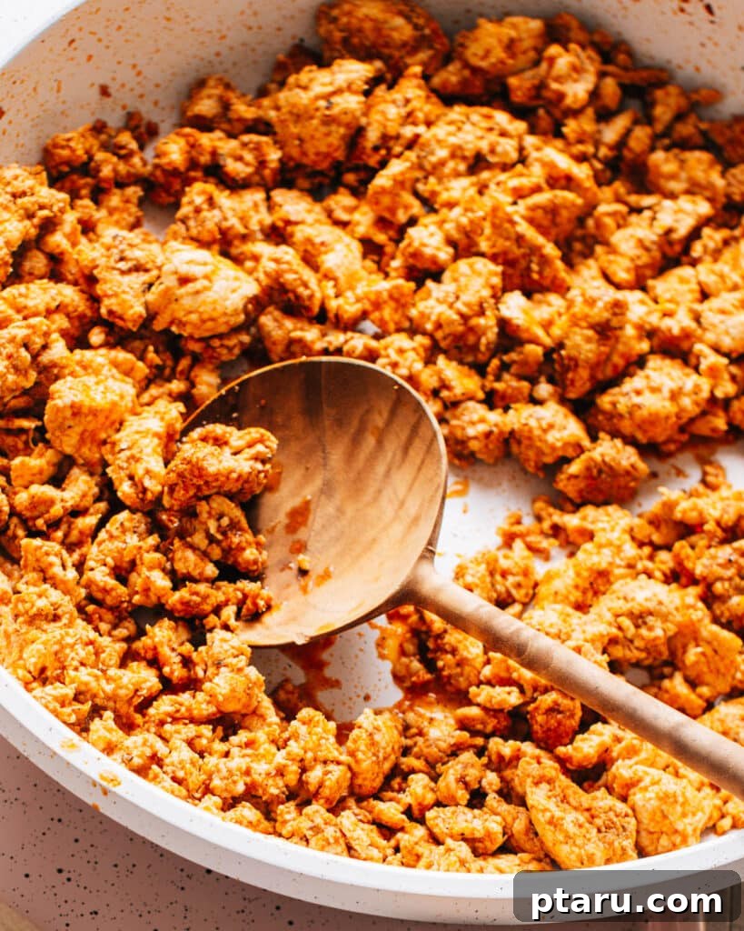 Over 35 Mouthwatering Leftover Taco Meat Recipes 2 Leftover chicken taco meat heated in a skillet