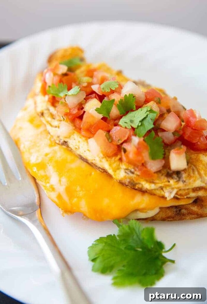 Over 35 Mouthwatering Leftover Taco Meat Recipes 17 Taco meat omelette on a bowl
