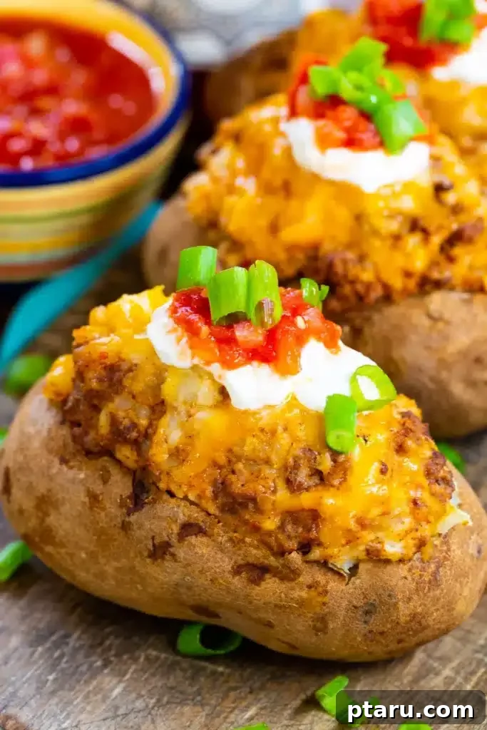 Over 35 Mouthwatering Leftover Taco Meat Recipes 23 Twice stuffed baked potatoes with leftover taco meat