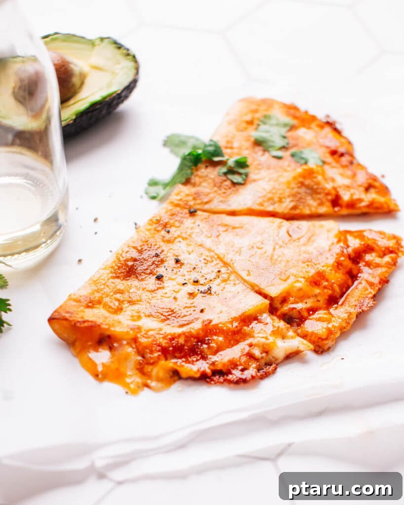 Over 35 Mouthwatering Leftover Taco Meat Recipes 5 Cheese quesadilla cut into triangle shapes