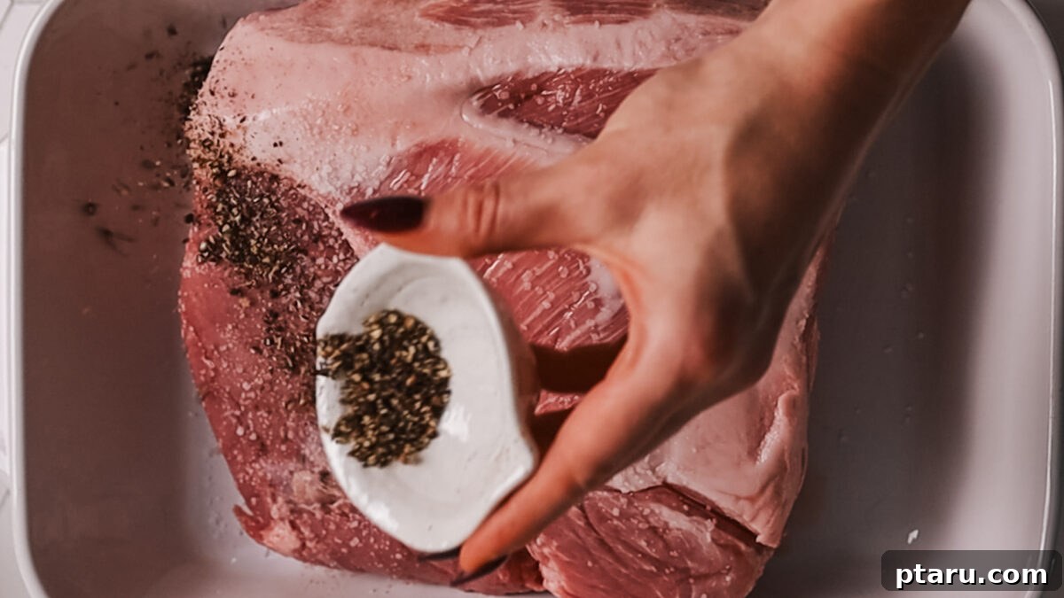 Award-Winning Pork Green Chili Recipe 4 adding pepper to pork during the searing process for Green Chile Verde