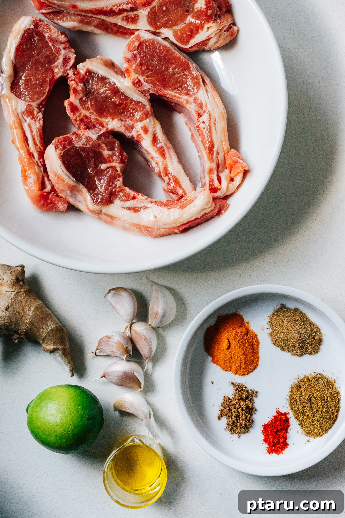 Tandoori Lamb Chops 3 Indian Lamb Chops recipe ingredients.