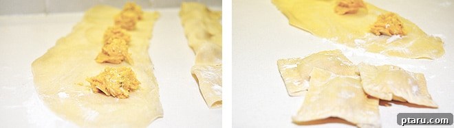 Creamy Butternut Ravioli with Toasted Hazelnut Brown Butter 4 Assembling homemade butternut squash ravioli
