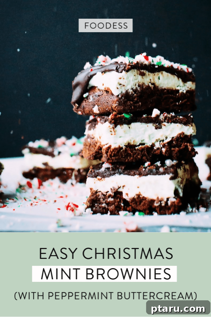 Decadent Peppermint Chocolate Brownies 6 Peppermint Christmas Brownies, a perfect holiday dessert