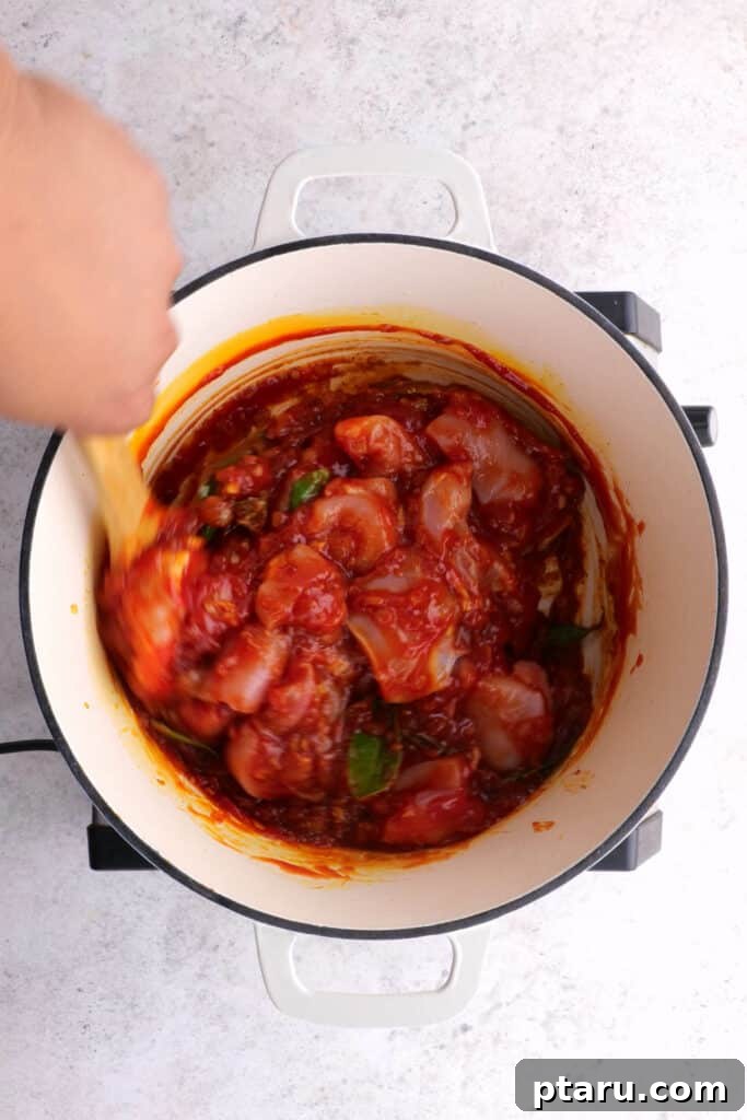 Chicken 65 India's Spicy Chicken Sensation 9 Chicken 65 being simmered to perfection
