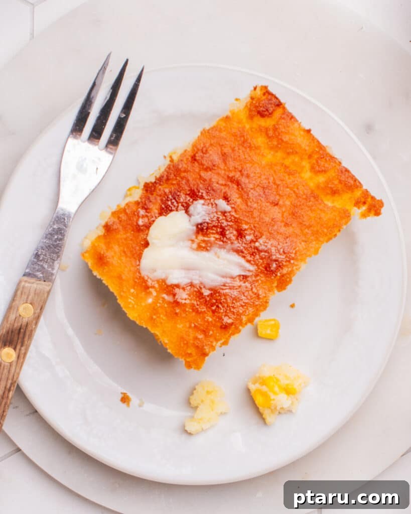 31 Delicious Sides to Elevate Your Meatloaf 4 sliced Cornbread Casserole with butter