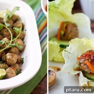 Completed Thai Pork Meatballs with Sweet Chili Sauce