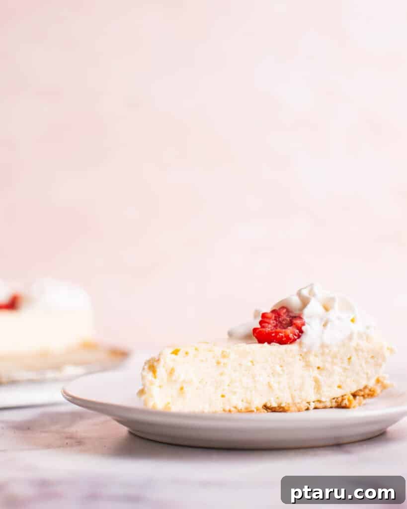 The Ultimate Philadelphia Cheesecake Guide 17 Two plates with slices of Philadelphia cheesecake, one plain and one garnished with berries