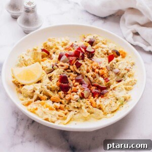 Flavorful Curried Chicken Salad with Sweet Grapes 13 Curry Chicken Salad with Grapes in a serving dish, showcasing its appealing texture and colors.