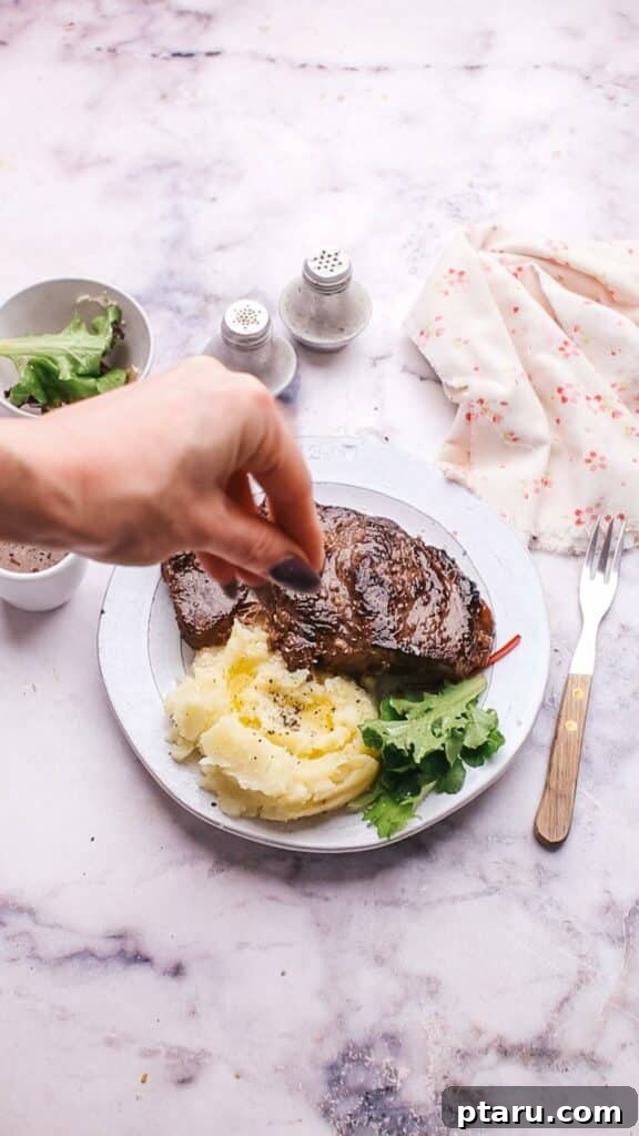 Meltingly Tender Instant Pot Steak with Rich Pan Sauce 14 Garnishing Instant Pot Steak with Sauce