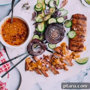 Spiced Grilled Pork Tenderloin with Creamy Peanut Sauce and Refreshing Cucumber Salad 4 Spiced Grilled Pork Tenderloin with Peanut Sauce and Cucumber Salad
