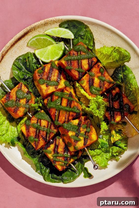 Over 50 Irresistible Paneer Recipes 29 Paneer Ajwaina (Tikka), beautifully spiced and colorful.