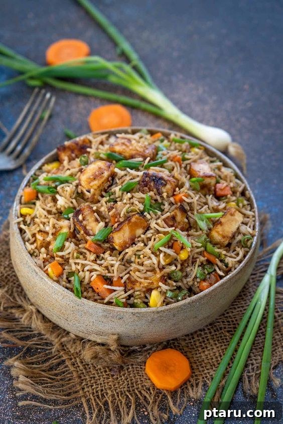 Over 50 Irresistible Paneer Recipes 33 Paneer Fried Rice, colorful and hearty.