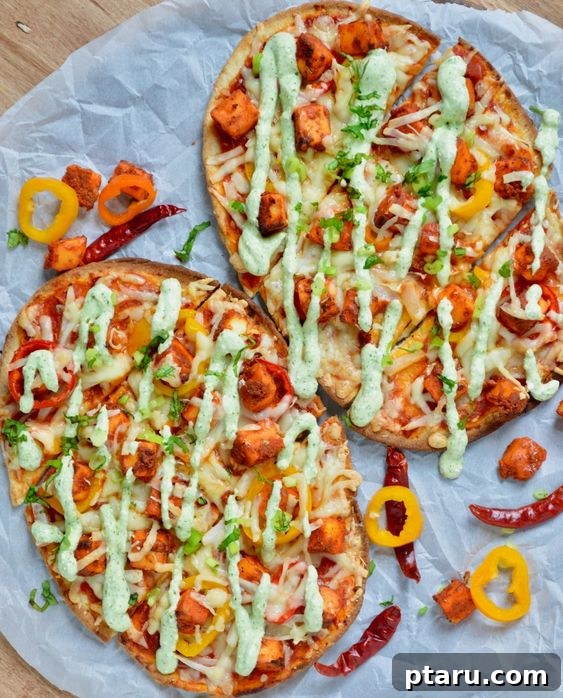 Over 50 Irresistible Paneer Recipes 45 Paneer Naan Pizza, delicious and easy.
