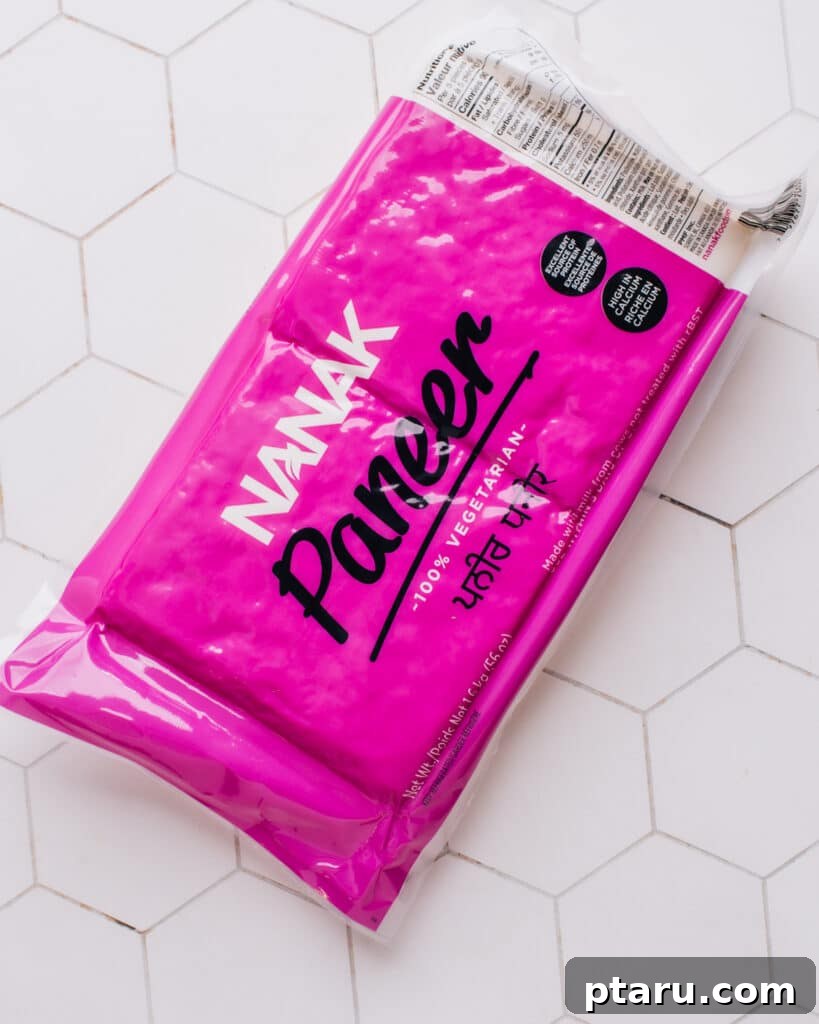 Creamy Spinach Paneer 5 A package of fresh paneer cheese