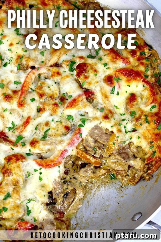 Cozy Winter Comfort: 33 Hearty Casserole Creations 28 Savory Philly Steak Casserole, a keto-friendly take on the classic cheesesteak.