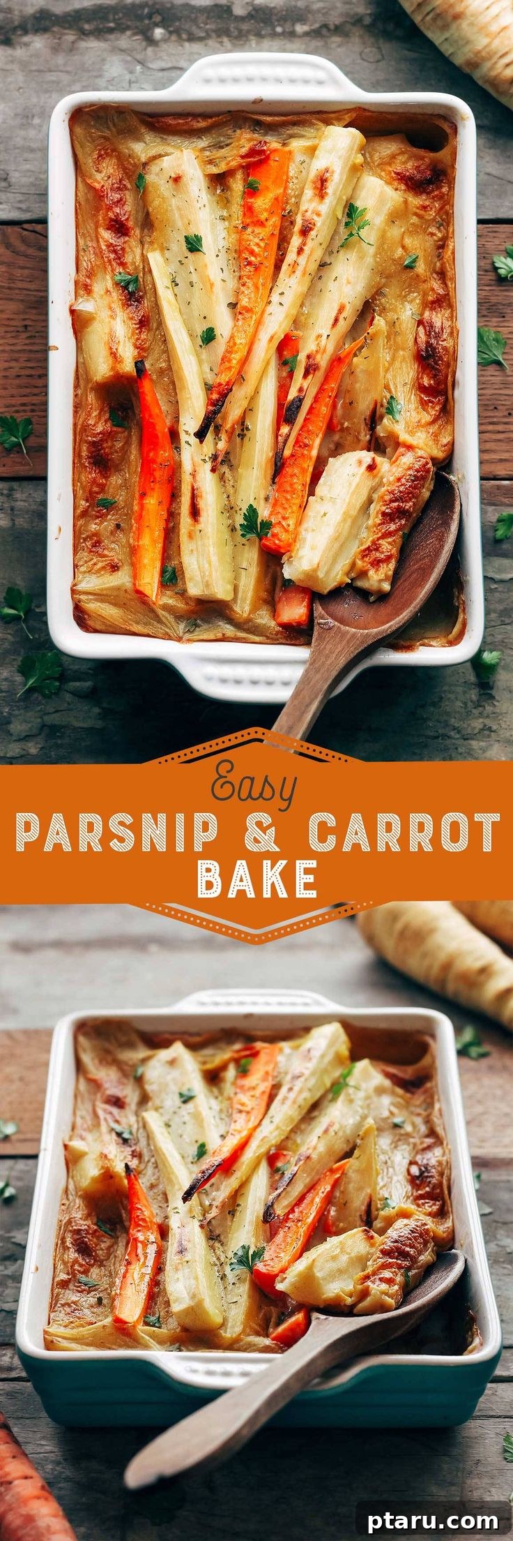 Cozy Winter Comfort: 33 Hearty Casserole Creations 34 Easy Parsnip And Carrot Casserole with a golden breadcrumb topping, a wholesome vegetarian dish.
