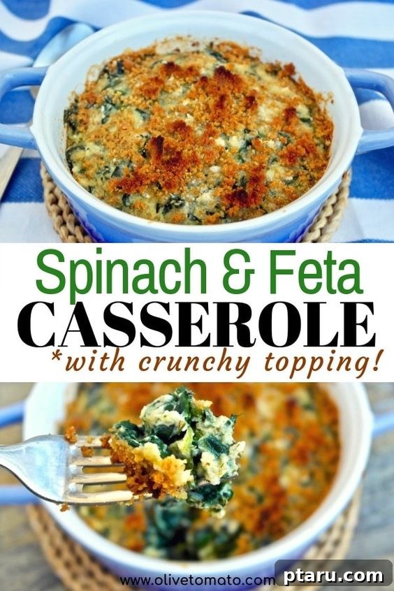 Cozy Winter Comfort: 33 Hearty Casserole Creations 35 Delicious Spinach And Feta Casserole with a crunchy topping, a nutritious and flavorful dish.